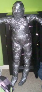 Homemade duct tape dress form