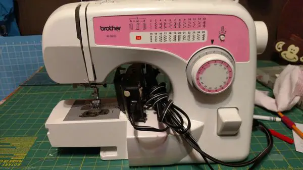 Sewing machine on the table