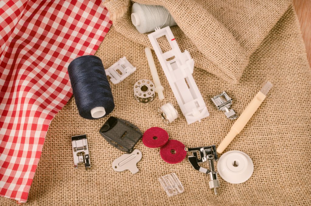 basic sewing machine parts on the table