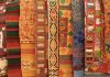 tapestries arranged in a line