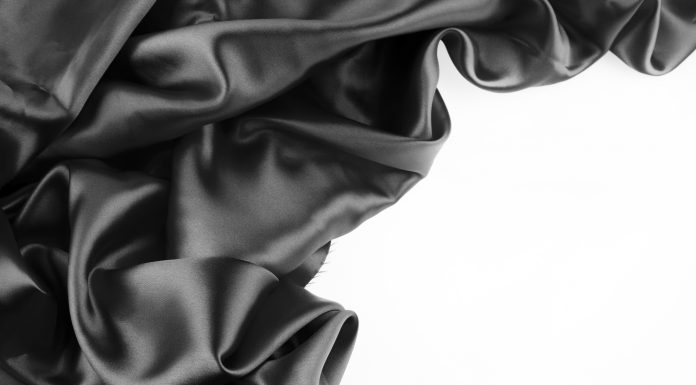 Black silk on a white background